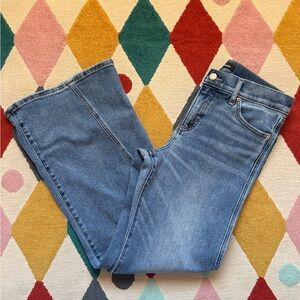 Express Light Blue Mid-Rise 70’s Flare Jeans - Size 8 Short